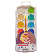 Набор акварельных красок Пастельные оттенки с кистью 12 шт, Rudix