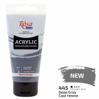 Фарба акрилова, Сіра темна, 75 мл, ROSA Studio