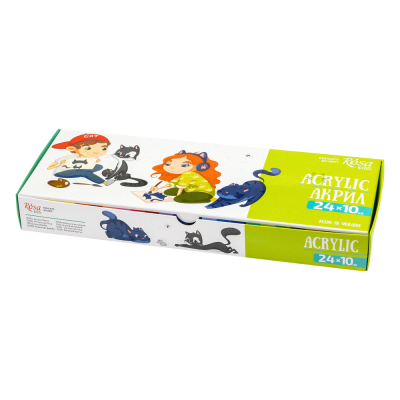 Набір дитячих акрилових фарб Cats 24×10 мл ROSA Kids