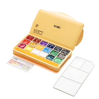 Набор гуашевых красок Jelly Cup 18x30 мл желтый пластиковый пенал HIMI Набор гуашевых красок Jelly Cup 18x30 мл желтый пластиковый пенал HIMI