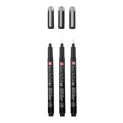 Набор линеров PIGMA MICRON Black Edition, 3 шт.(01-03-05), Черный, Sakura