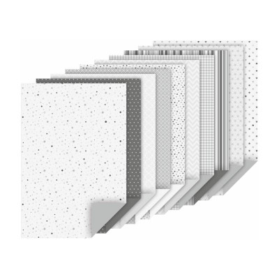 Набір дизайнерського паперу, Сірий, матовий, 20 шт, А4 (21х29,7 см), 100-220 г/м2, Heyda