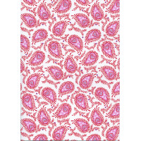 Бумага с рисунком Пейсли дизайн, А4 (21х29,7см), Розовая, 300г/м2, Heyda
