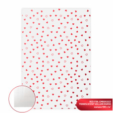 Калька з тисненням напівпрозора „Red Hearts“, 21х29,7 см, 100 г/м2, ROSA TALENT (5320009)