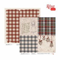 Бумага для скрапбукинга „Year's magic“ 6, двухсторонняя, 30,48х30,48 см, 200 г/м2, ROSA TALENT