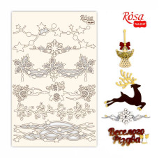 Чипборд New Year's magic 3 белый картон 12,8х20см ROSA TALENT