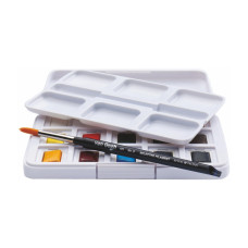 Набор акварельных красок VAN GOGH Pocket box 12 кювет + кисточка, Royal Talens