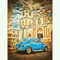 Холст на картоне с контуром, Города №3, 30х40, хлопок, акрил, ROSA START (GPA284214)