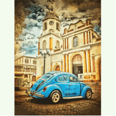 Холст на картоне с контуром, Города №3, 30х40, хлопок, акрил, ROSA START (GPA284214)