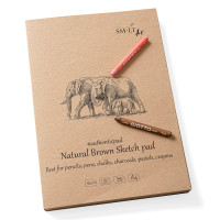 Блокнот-склейка для ескізів AUTHENTIC А4, 135г/м2, 80л, коричневий колір, SMILTAINIS