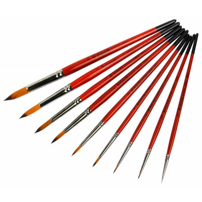 Пензель Синтетика кругла, Carrot 1097R, № 000, коротка ручка KOLOS