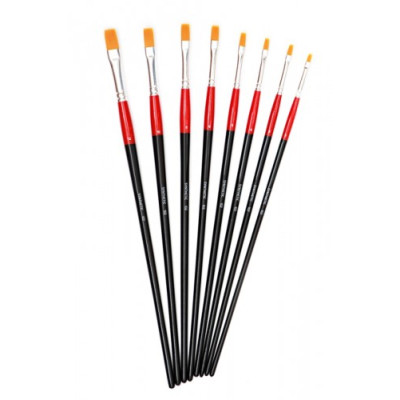 Кисть Синтетика плоская, 102, № 2, длинная ручка пензель ROSA Studio