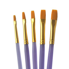 Набор кистей 7009, синтетика плос, 5 шт, KOLOS