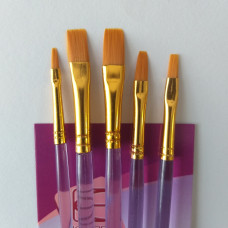 Набор кистей 7009, синтетика плос, 5 шт, KOLOS