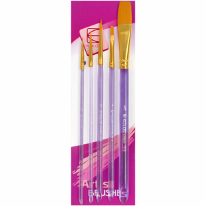 Набір пензлів 7013, синтетика коло/плос, 3/2 шт, KOLOS