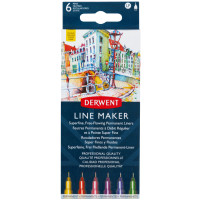 Набор лайнеров Line Maker Colour, 6 шт, цветные, Derwent