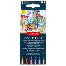 Набір лайнерів Line Maker Colour, 6 шт, кольорові, Derwent
