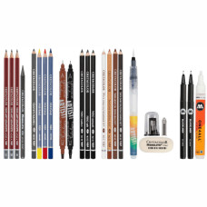 Набір художніх матеріалів URBAN SKETCHING 24шт., мет. коробка, Cretacolor