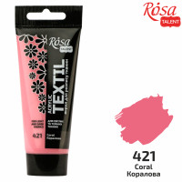 Краска по ткани акриловая, Кораловая, 60 мл, ROSA TALENT (263460421)