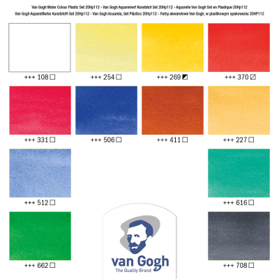 Набір акварельних фарб, VAN GOGH, 12*10 мл+ пензлик, пластик, Royal Talens