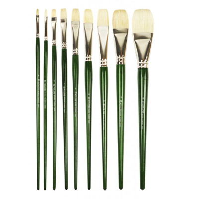 Пензель Щетина плоска, Classic 2402F, №18, довга ручка KOLOS