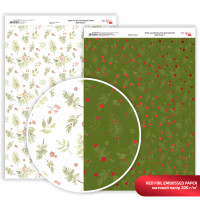 Папір двосторонній дизайнерський матовий „Red Drops 1, з тисненням, 21х29,7 см, 200 гм2, ROSA TALENT (5311190)