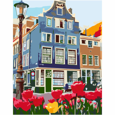 Набір картина за номерами стандарт, „Знаменитий Амстердам“, 35х45 см, ROSA START (N00013243)