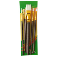 Набор кистей 7063, синтетика круг/плос, 3/3 шт, KOLOS