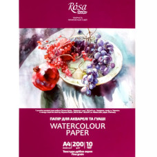 Папка бумага для акварели Натюрморт А3 (29,7х42 см), 10 лист, Мелкое зерно, 200г/м2, ROSA Studio (16921001)