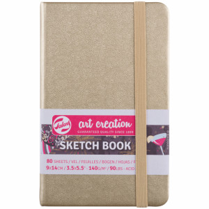 Скетчбук для графіки Art Creation 140 г/м2, 9х14 см, 80 л White Gold