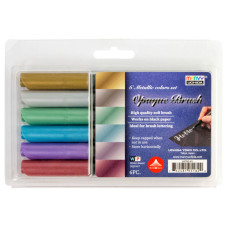 Набір маркерів на водній основі Opaque Brush, металики, 6 кольорів, Marvy (4700-6V)