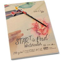 Склейка для акварелі STAR T А4 240 г/м2 20 л білий натуральний SMILTAINIS