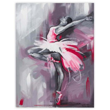 Полотно на картоні з контуром, Балерина, 30*40, бавовна, акрил, ROSA START