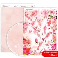 Бумага двусторонняя матовая, дизайнерская „Love Mood“ 4, 21х29,7 см, 200 г/м2, ROSA TALENT (5318084)