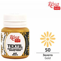 Фарба акрилова для тканин, Золото, 20 мл, ROSA TALENT