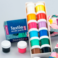 Набор акриловых красок для росписи тканей Flowers 12x10мл Arteo