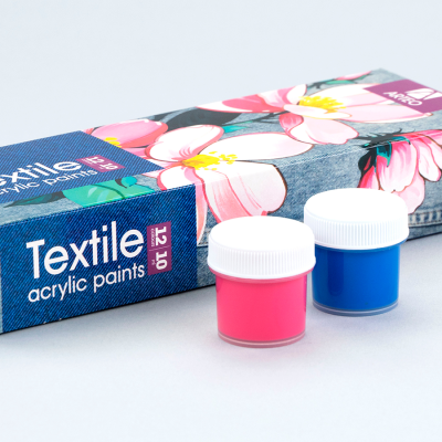 Набор акриловых красок для росписи тканей Flowers 12x10мл Arteo Набор акриловых красок для росписи тканей Flowers 12x10мл Arteo