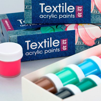 Набор акриловых красок для росписи тканей Flowers 12x10мл Arteo Набор акриловых красок для росписи тканей Flowers 12x10мл Arteo