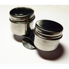 Маслёнка двойная, металлическая с крышкой (d:4х9 см), D,K,ART CRAFT
