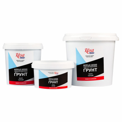 Грунт акриловий художній чорний, 1000 мл, ROSA Studio