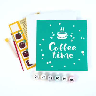 Набор для рисования картины с трафаретом Coffee Time, 20х20см, ROSA START