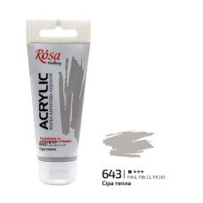 Фарба акрилова, Сіра тепла, 60 мл, ROSA Gallery (3241643)