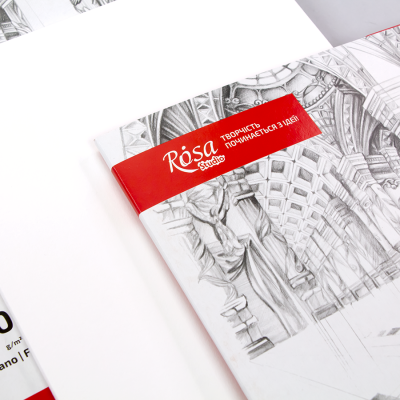 Папка бумага для черчения и гуаши А4 (21х29,7 см), 20л, Мелкое зерно, 200 г ROSA Studio 16921010