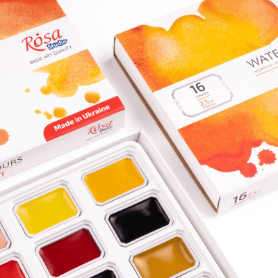 Набор акварельных красок ROSA Studio PORTRAIT, 16x2,5 мл, кюветы, картонная упаковка Набор акварельных красок ROSA Studio PORTRAIT, 16x2,5 мл, кюветы, картонная упаковка
