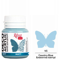 Акрил для декора, Голубая кантри, матовый, 20 мл, ROSA TALENT