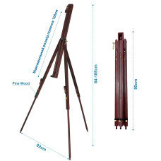Мольберт-тренога сосна 96х96х125 (192) см высота полотна до 106см SINOART