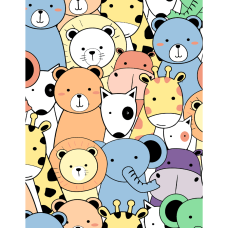 Набор-стандарт, картина по номерам „Funny Animals“, 35х45 см, ROSA START