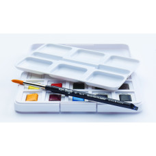 Набор акварельных красок VAN GOGH Pocket box 12 кювет + кисточка, Royal Talens