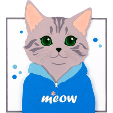 Набір для творчості картина 3D, Meow, МДФ ґрунтована, 18х20 см, ROSA Talent
