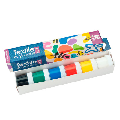 Набор акриловых красок для росписи тканей Colors 6x10мл Arteo